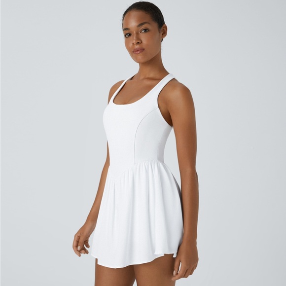 NWT HALARA Backless Corset 2-in-1 Pocket Mini Quick Dry White Active Dress Sz M - Picture 8 of 10